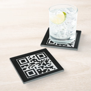 Have A Nice Day QR Code Glass Coaster