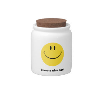 Have a nice day retro face storage jar