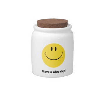 Have A Nice Day Retro Face Storage Jar by ArchiveAmericana at Zazzle