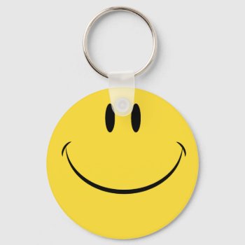 Have A Nice Day Retro Happy Face Keychain by ArchiveAmericana at Zazzle