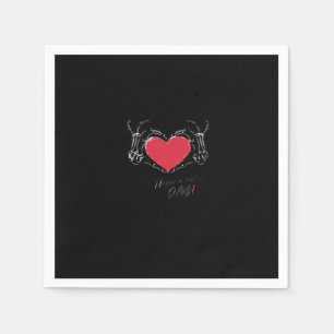 Have A Nice Day Skeleton Hands With Heart Classic  Napkins