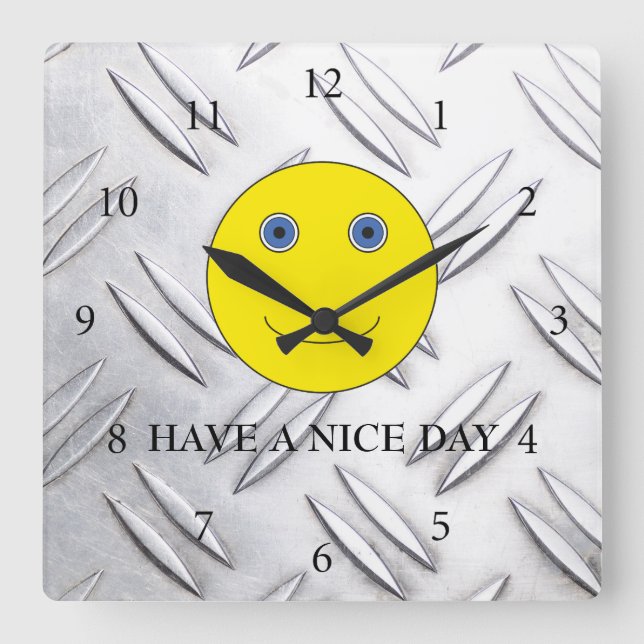 Have a nice day square wall clock (Front)