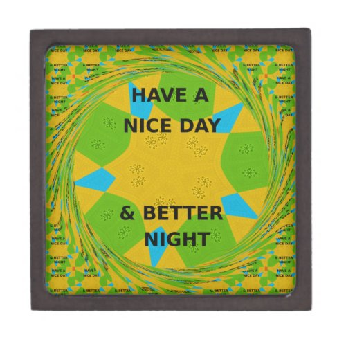 Have a Nice Day with Beautiful Yellow  Green Art Jewelry Box