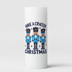 Have a nutcracker christmas pillar candle