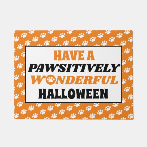 Have a Pawsitively Wonderful Halloween Doormat