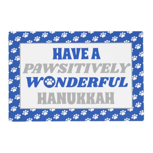 Have a Pawsitively Wonderful Hanukkah Placemat