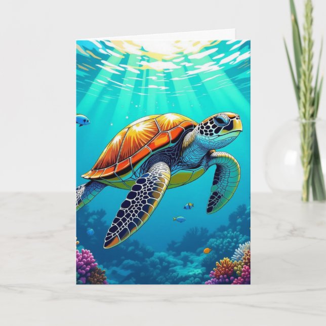 Have a Peaceful Birthday | Sea Turtle Card (Front)