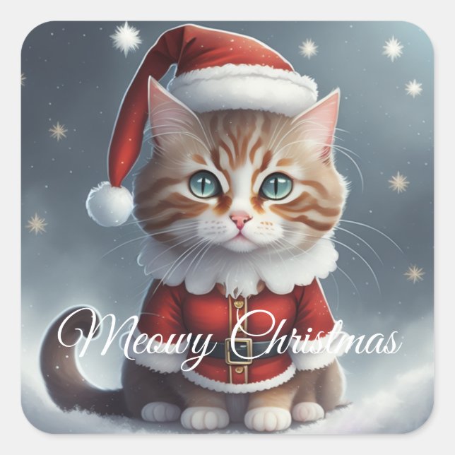 Have a perfect christmas ~ Meow ^-^  Square Sticker (Front)