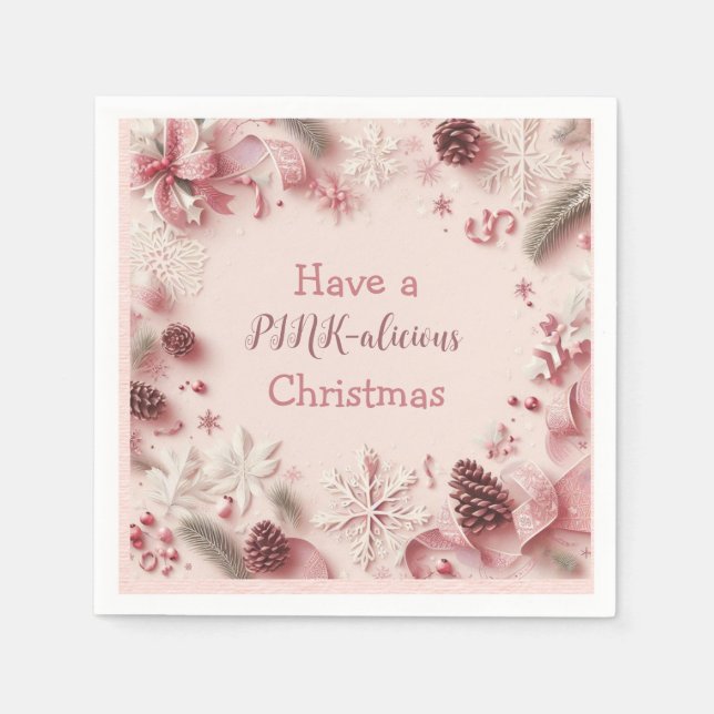 Have A PINK-alicious Christmas Napkins (Front)