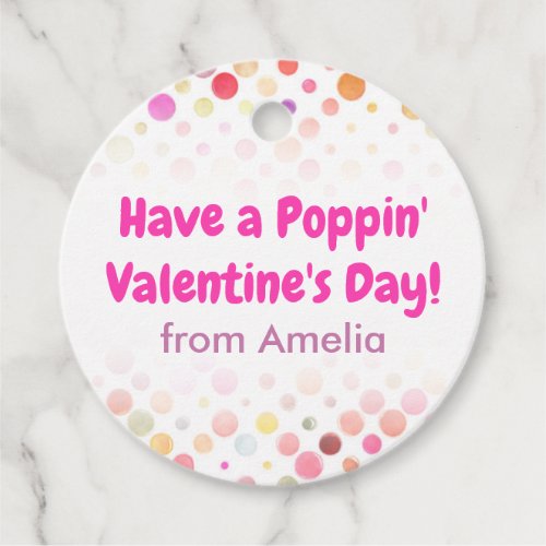 Have a Poppin Valentines Day Kids School Round Favor Tags