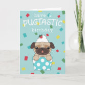 thumbnail image 2 of Personalised Pug Dog Birthday Card – Mum, Dad, Nan, Grandad, Son, Daughter, Sister – Print Zania, UK Made 2 of 4