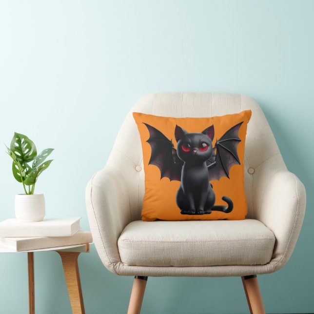 Have A Purrfect Halloween Throw Pillow (Chair)