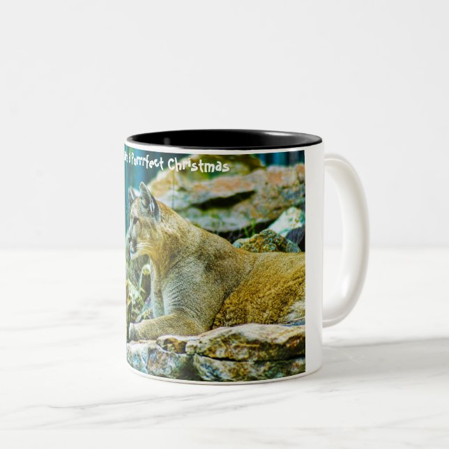 Have a Purrrfect Christmas Two-Tone Coffee Mug (Front Right)