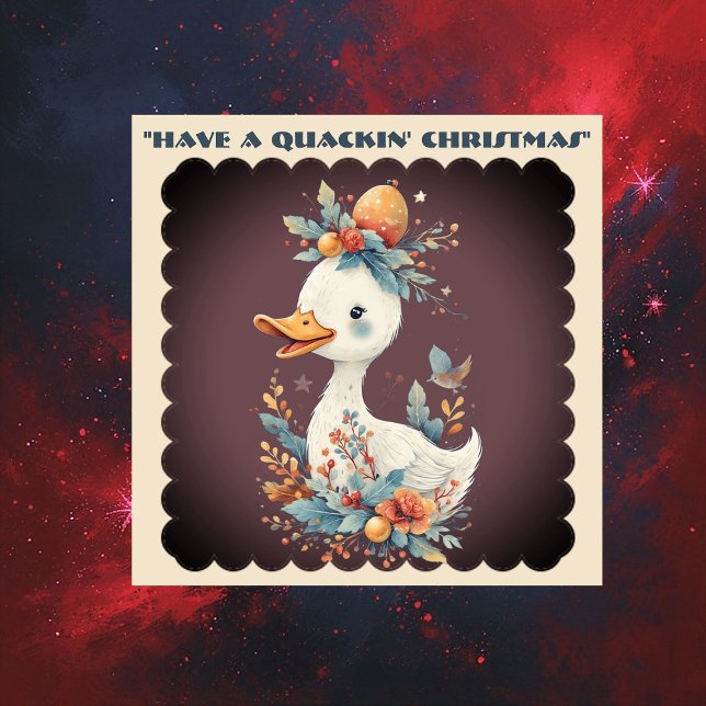 Have a Quackin' Christmas Duck Whimsical Naughty Sticker (Have a Quackin' Christmas Duck Whimsical Naughty Sticker)