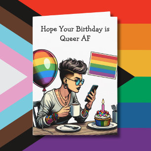 Have a Queer AF Birthday Inside Coloring Page Card