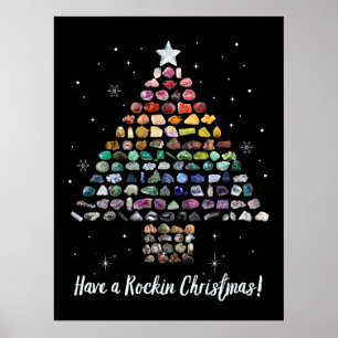 Have a Rockin Christmas! Crystal Christmas Tree Poster