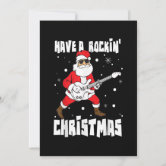 Rockin Christmas, Santa rocking with Guitar Invitation