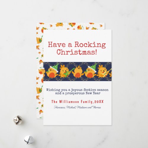 Have A Rocking Christmas Singing Robin Custom Holiday Card
