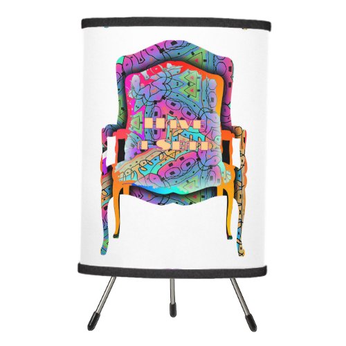 Have A Seat Chair Graphic  Tripod Lamp