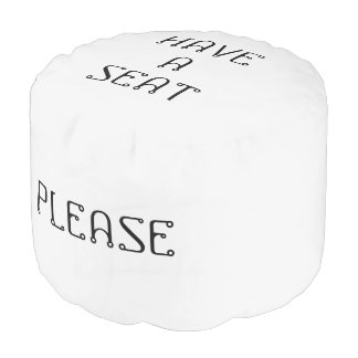 Have A Seat Please White Smoke Round Pouf by Janz