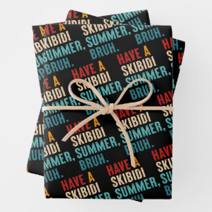 Have A Skibidi Summer Bruh Funny Teacher Last Day Wrapping Paper Sheets