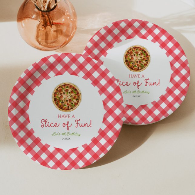 Have A Slice of Fun! Pizza Birthday Party Paper Plates (Creator Uploaded)