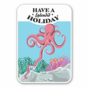 Have a Splendid Holiday Squid Sticker