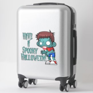 Have a SPOOK-tastic Halloween! Cartoon zombie Sticker