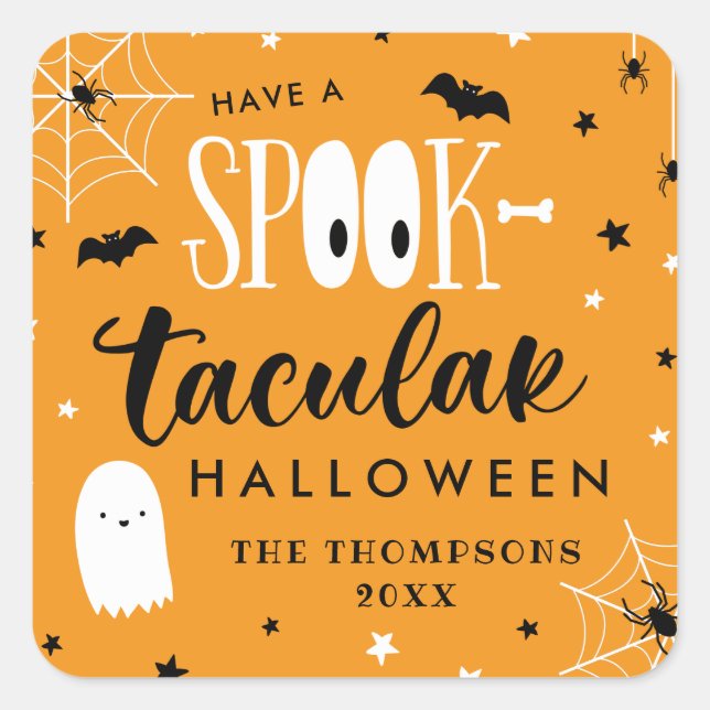 Have A Spooktacular Halloween Favor Square Sticker (Front)