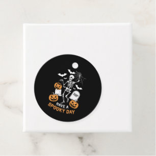 Have A Spooky Day Halloween Witch Gift Skeleton  Favor Tags