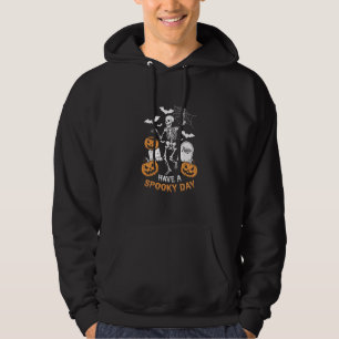 Have A Spooky Day Halloween Witch Gift Skeleton Hoodie