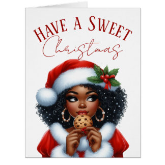 Have a Sweet Christmas Black Mrs Clause Cards