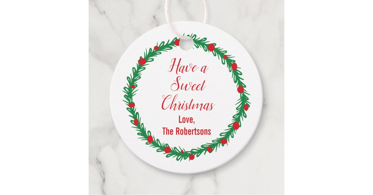 Have a Sweet Christmas Gift Tag, Holiday Treat Favor Tags | Zazzle
