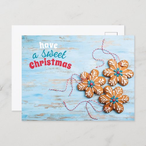 Have A Sweet Christmas Gingerbread Postcard
