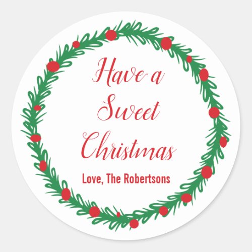 Have a Sweet Christmas Holiday Treat Classic Round Sticker