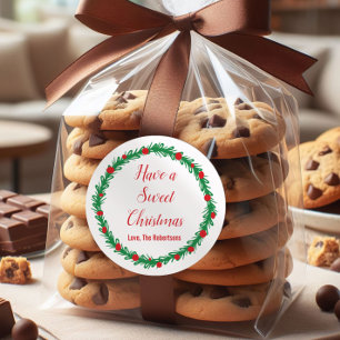 Have a Sweet Christmas, Holiday Treat Classic Round Sticker