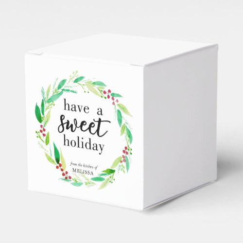 Have a Sweet Holiday Baked Goods Christmas Wreath Favor Boxes