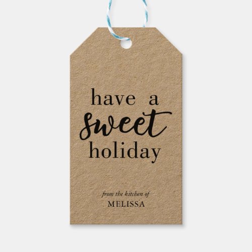 Have a Sweet Holiday Baked Goods Script Lettering Gift Tags