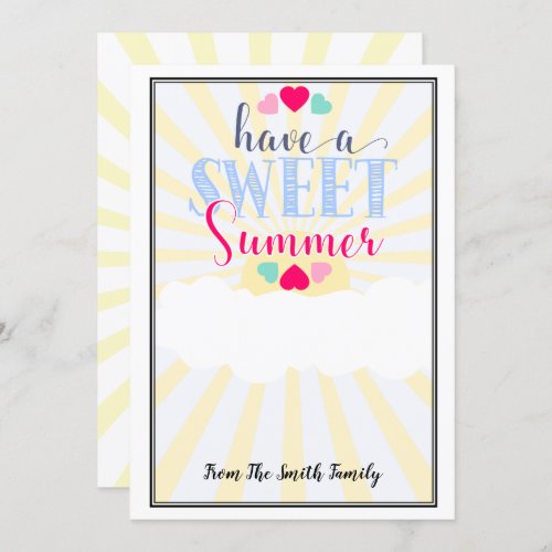 have a sweet summer teacher gift money CARD HOLDER