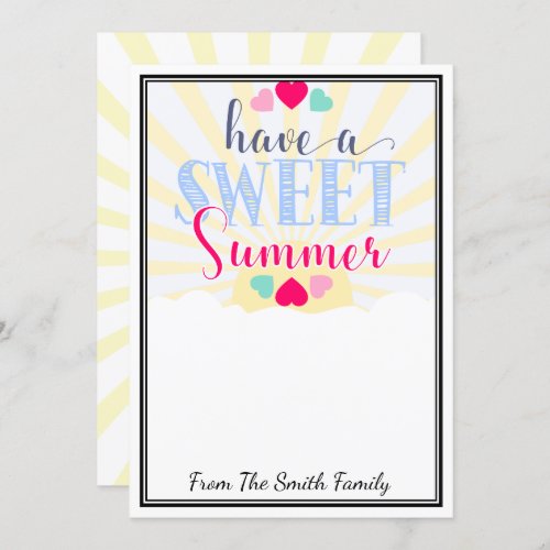 have a sweet summer teacher gift money CARD HOLDER