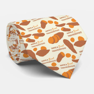 Have a Sweet Thanksgiving Patterned Sweet Potatoes Neck Tie