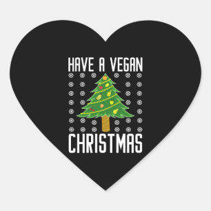 have a vegan christmas heart sticker