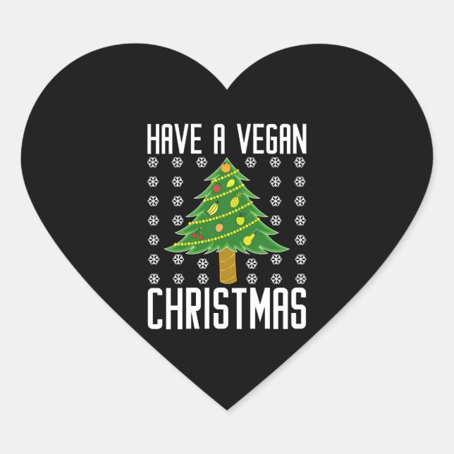have a vegan christmas heart sticker (Front)