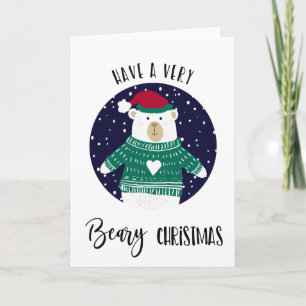 have a very beary christmas bear jumper merry card