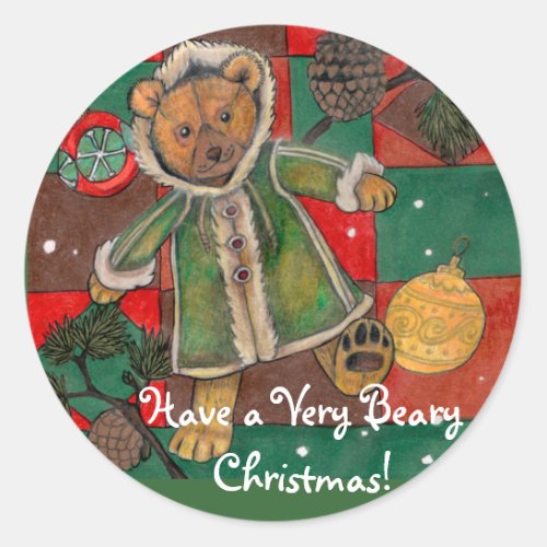 Have a Very Beary Christmas Teddy Stickers