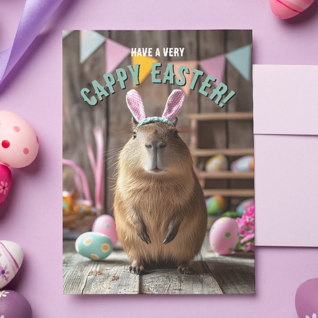 Have a Very Cappy Easter Capybara Card (Creator Uploaded)