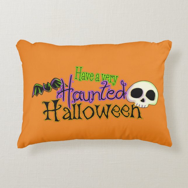 Have a Very Haunted Halloween Accent Pillow (Front)