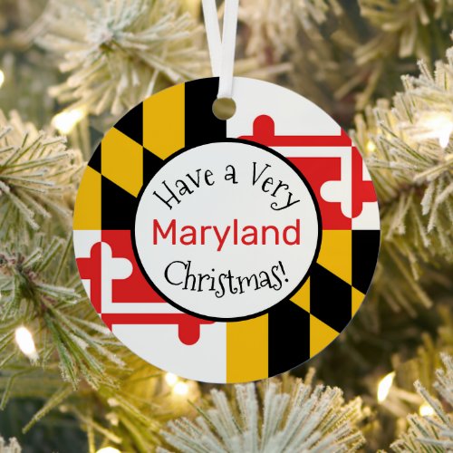 Have a Very Maryland Christmas Hun Personalized Metal Ornament