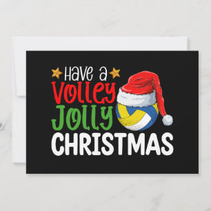 Have a Volley Jolly Christmas Volleyball Holiday Invitation