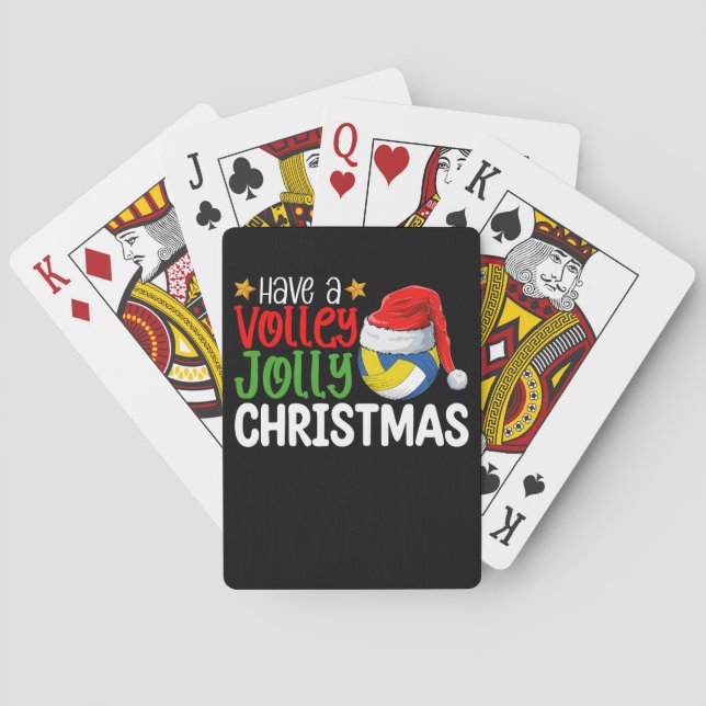 Have a Volley Jolly Christmas Volleyball Holiday Poker Cards (Back)